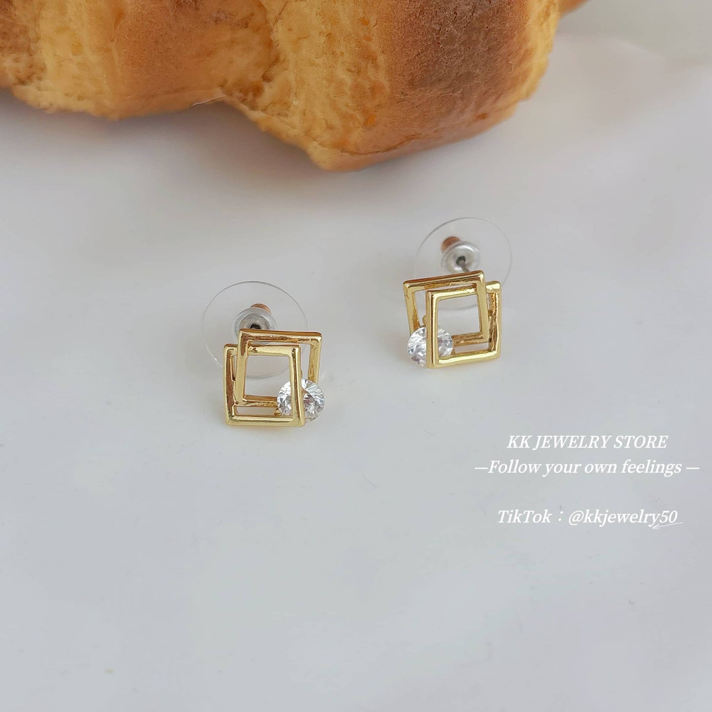 S925 Silver Needle Minimalist Square Earrings