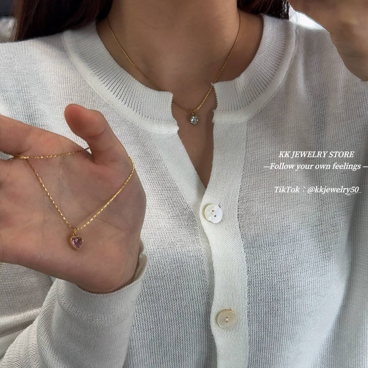 Bamboo chain love necklace