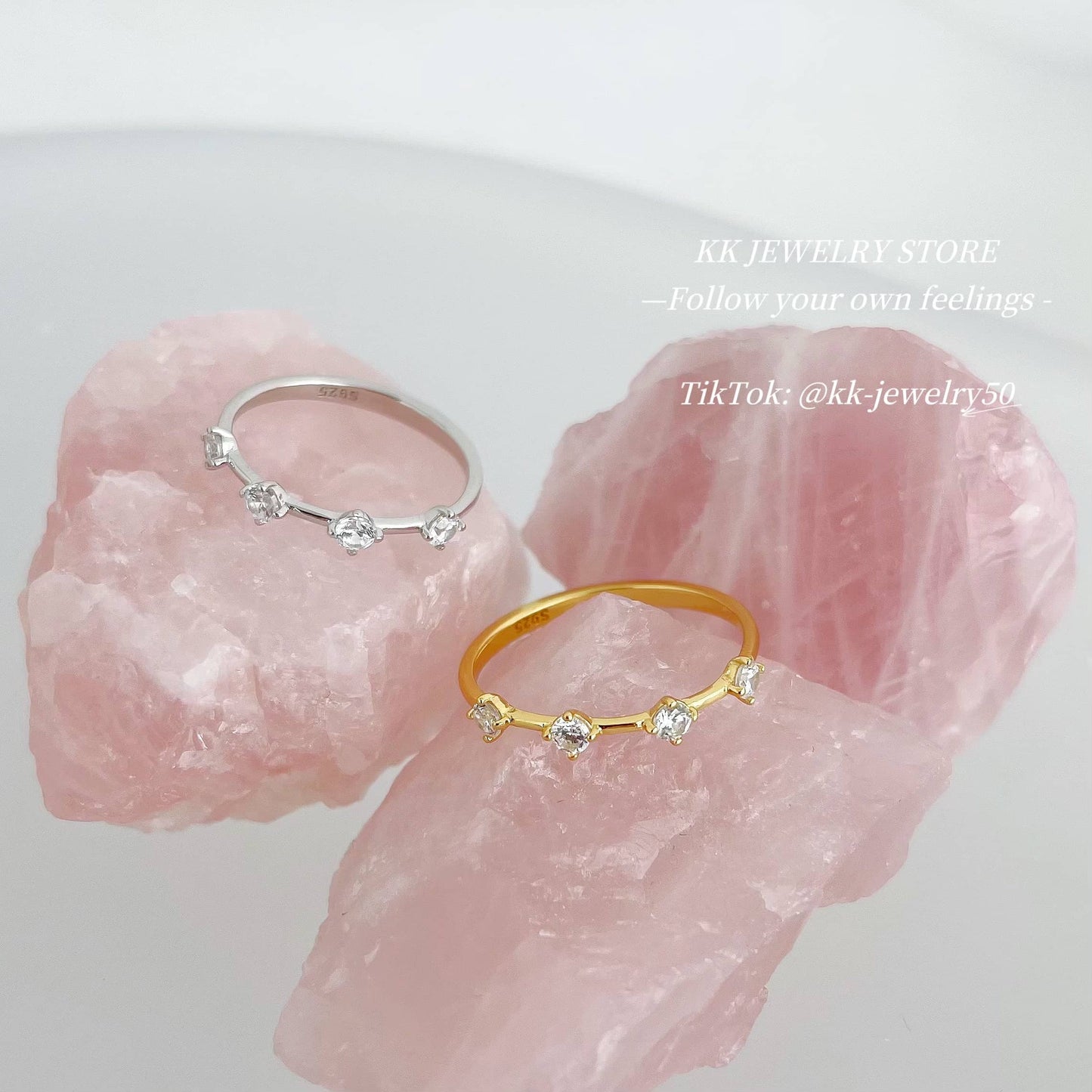 S925 silver-plated minimalist wind band ring