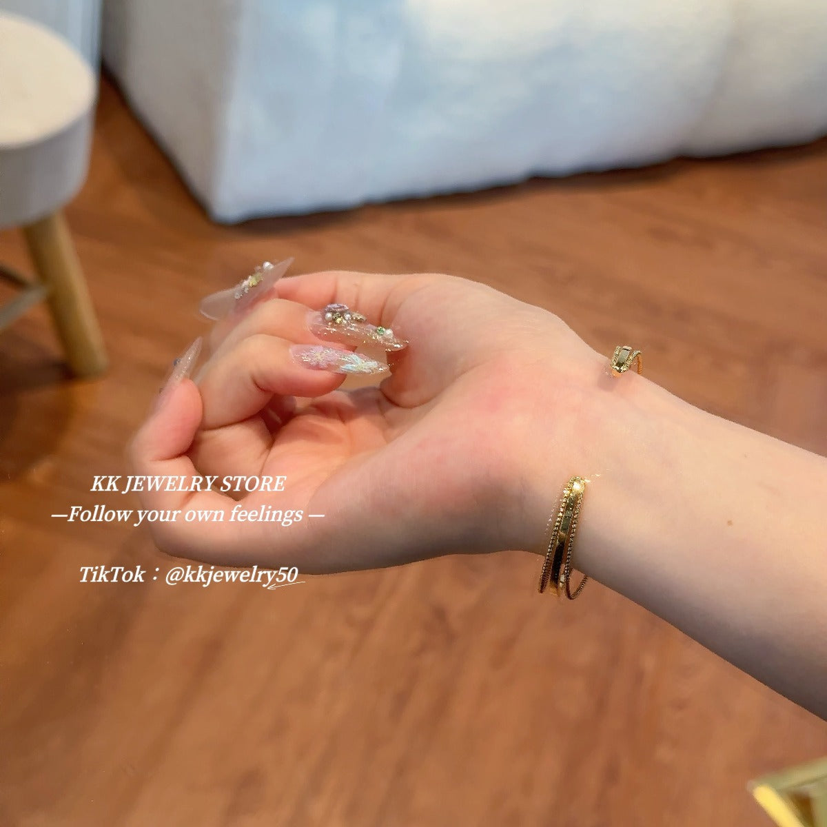 Minimalist quicksand three-layer bracelet