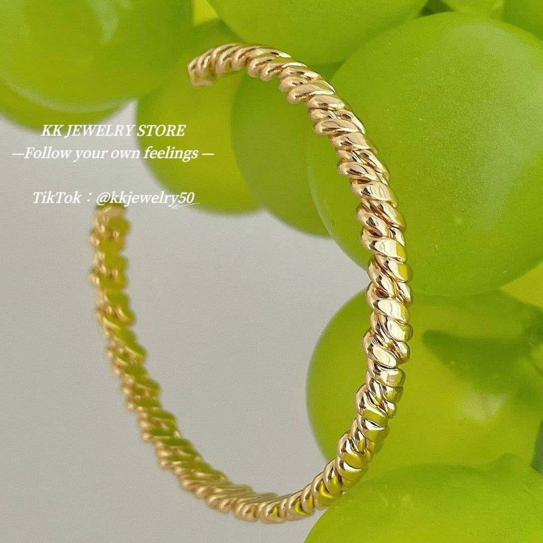 Braided Chain Gold Plated Bracelet