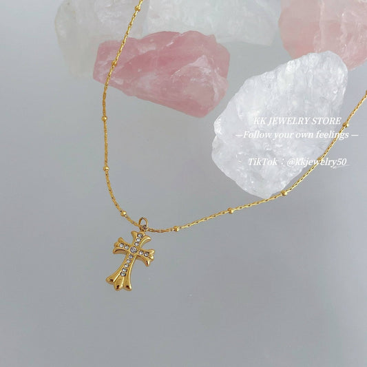 Golden cross necklace