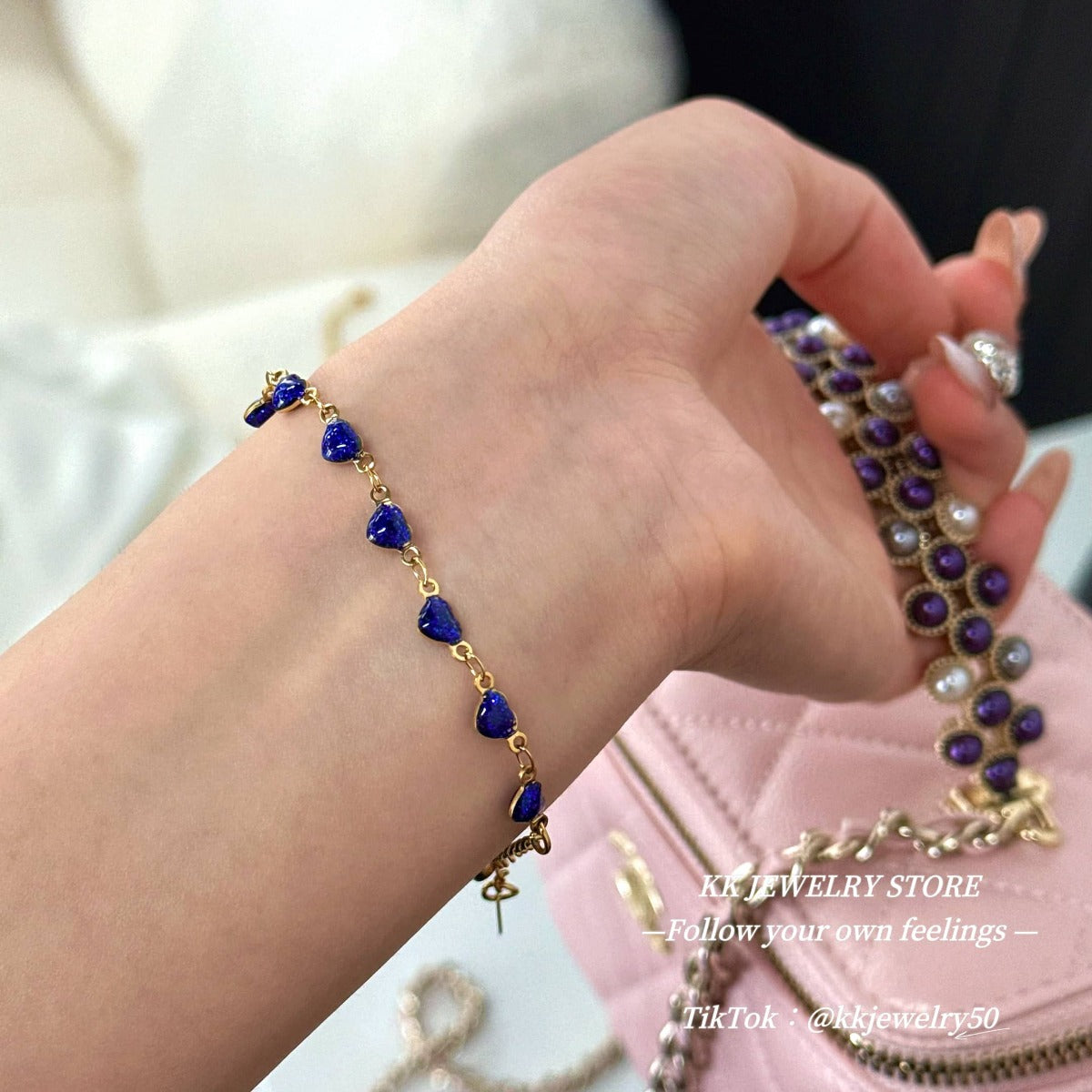 Love blue chain bracelet