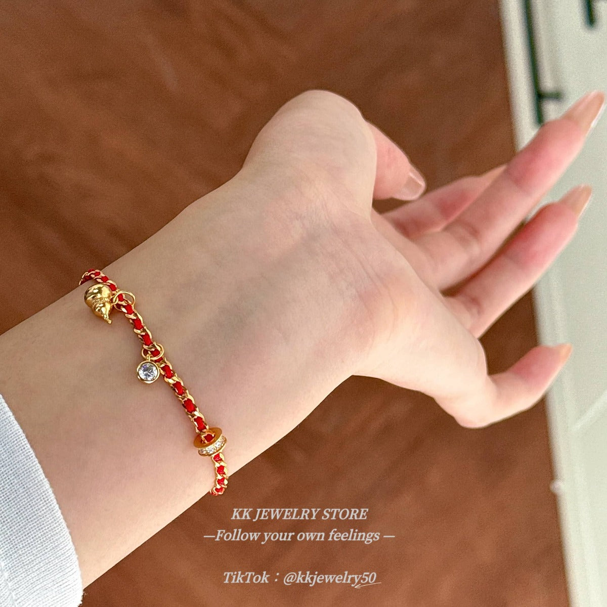 S925 Sterling Silver Braided Red Rope Gourd Pendant Bracelet