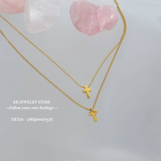 Double cross necklace