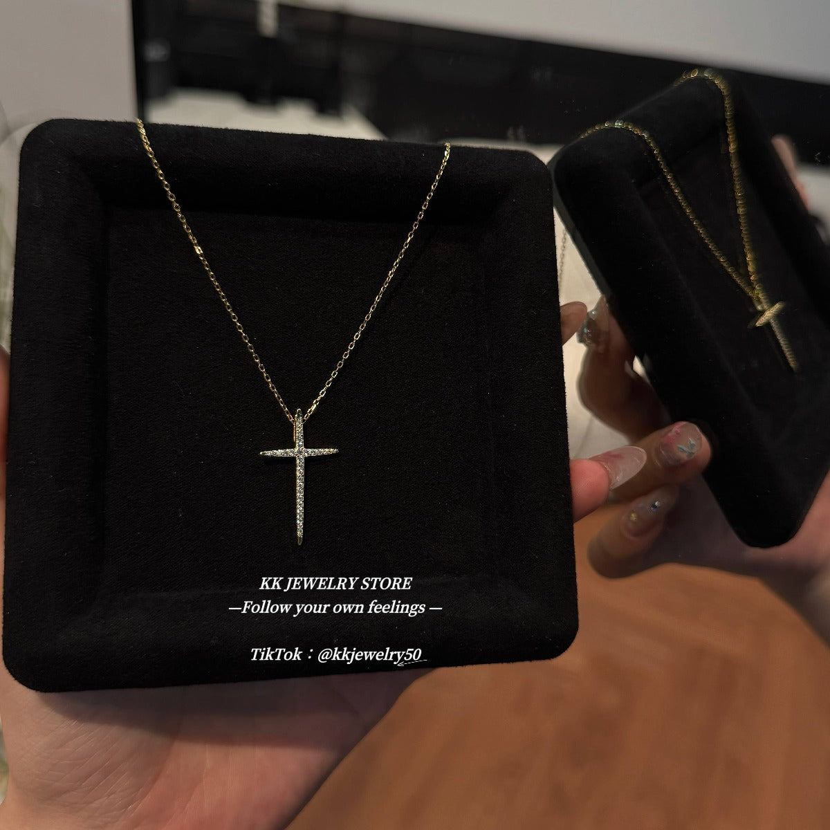 S925 Sterling Silver Very Fine Cross Necklace