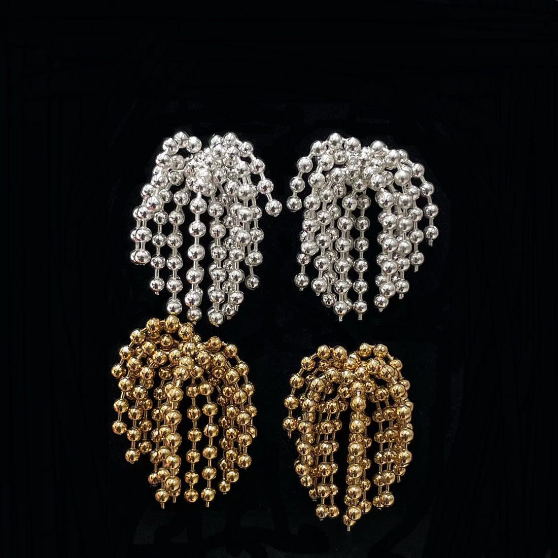 Titanium Steel Firework Tassel Earrings