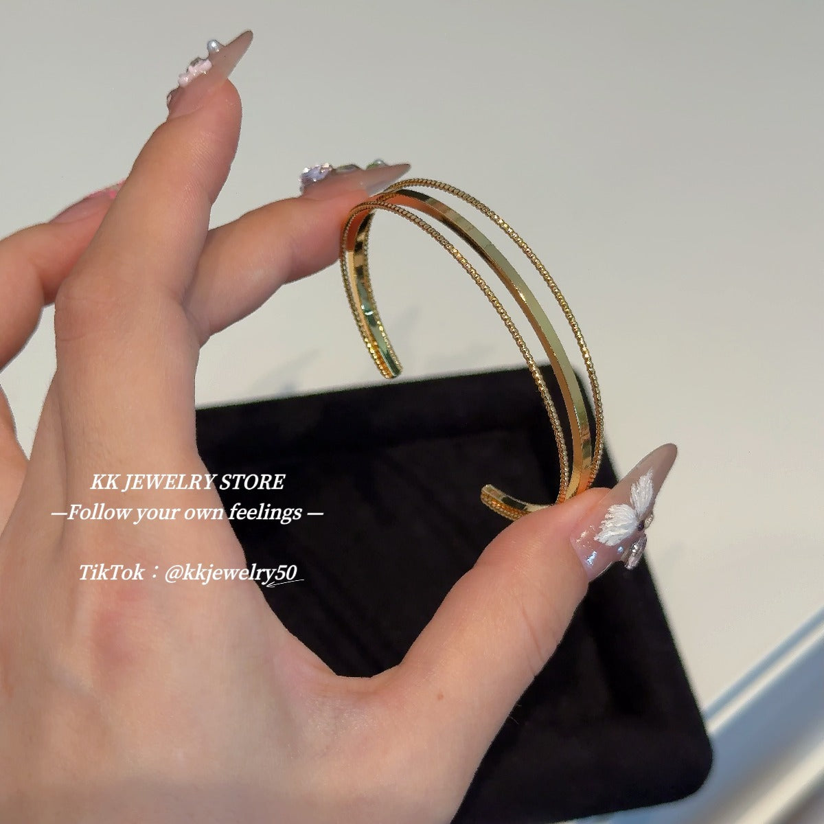 Minimalist quicksand three-layer bracelet