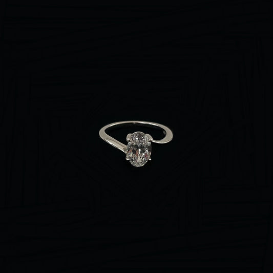 925 Silver Diamond Cut 6x9 Oval Ring