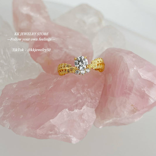 Fingertip Genie~ S925 Silver-plated 50-cent Wheat Ear Ring