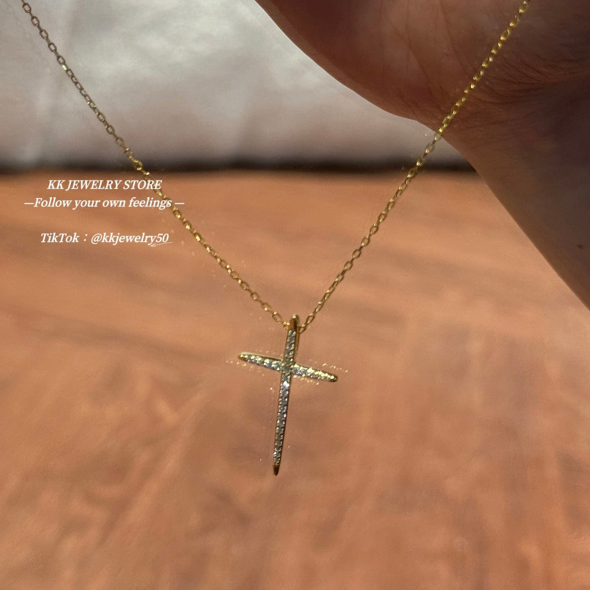 S925 Sterling Silver Very Fine Cross Necklace