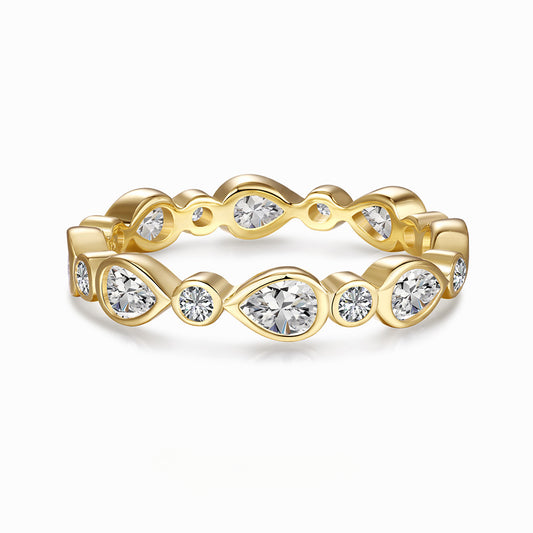 S925 Sterling Silver Water Drop Ring