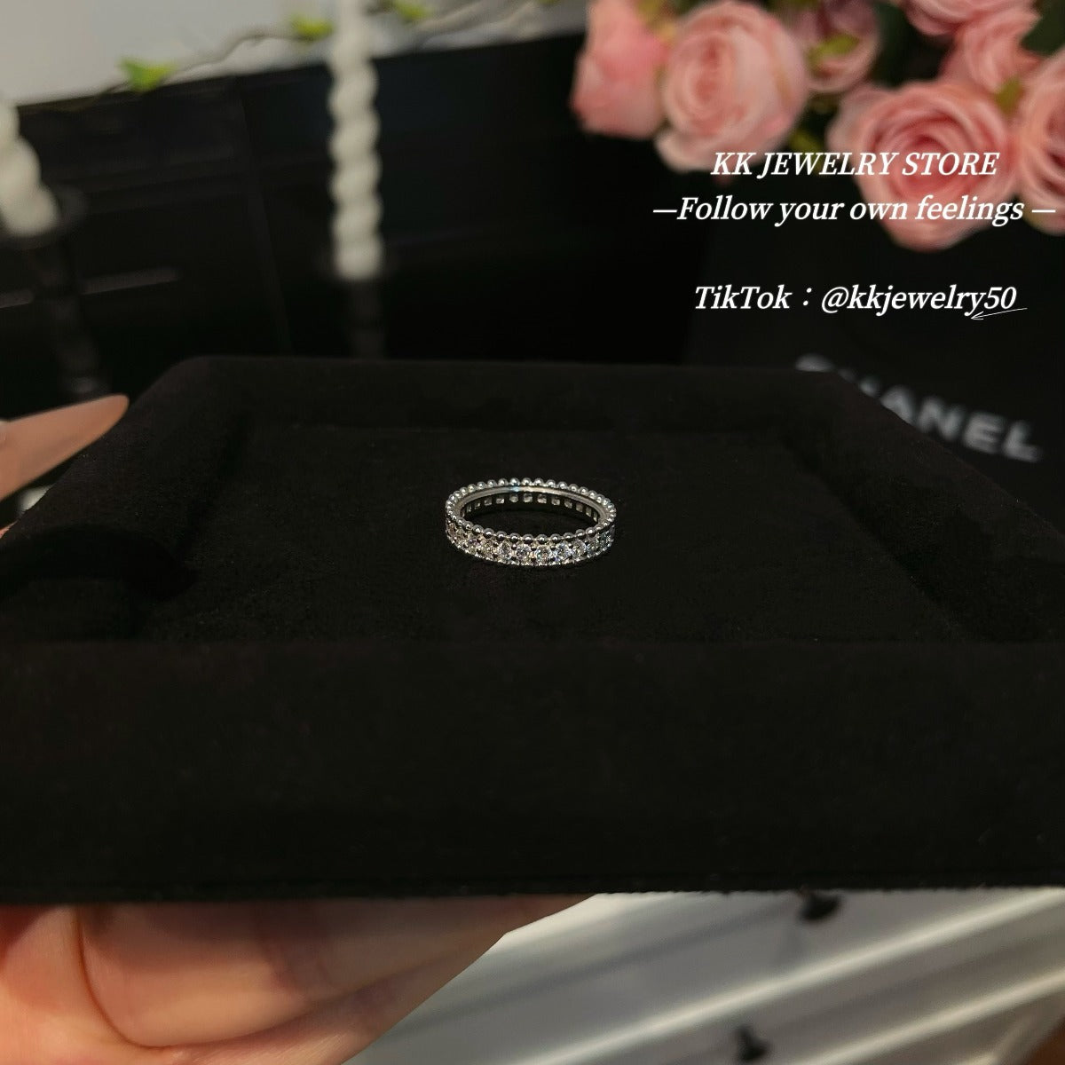 S925 Silver Gypsy Single Row Diamond Ring