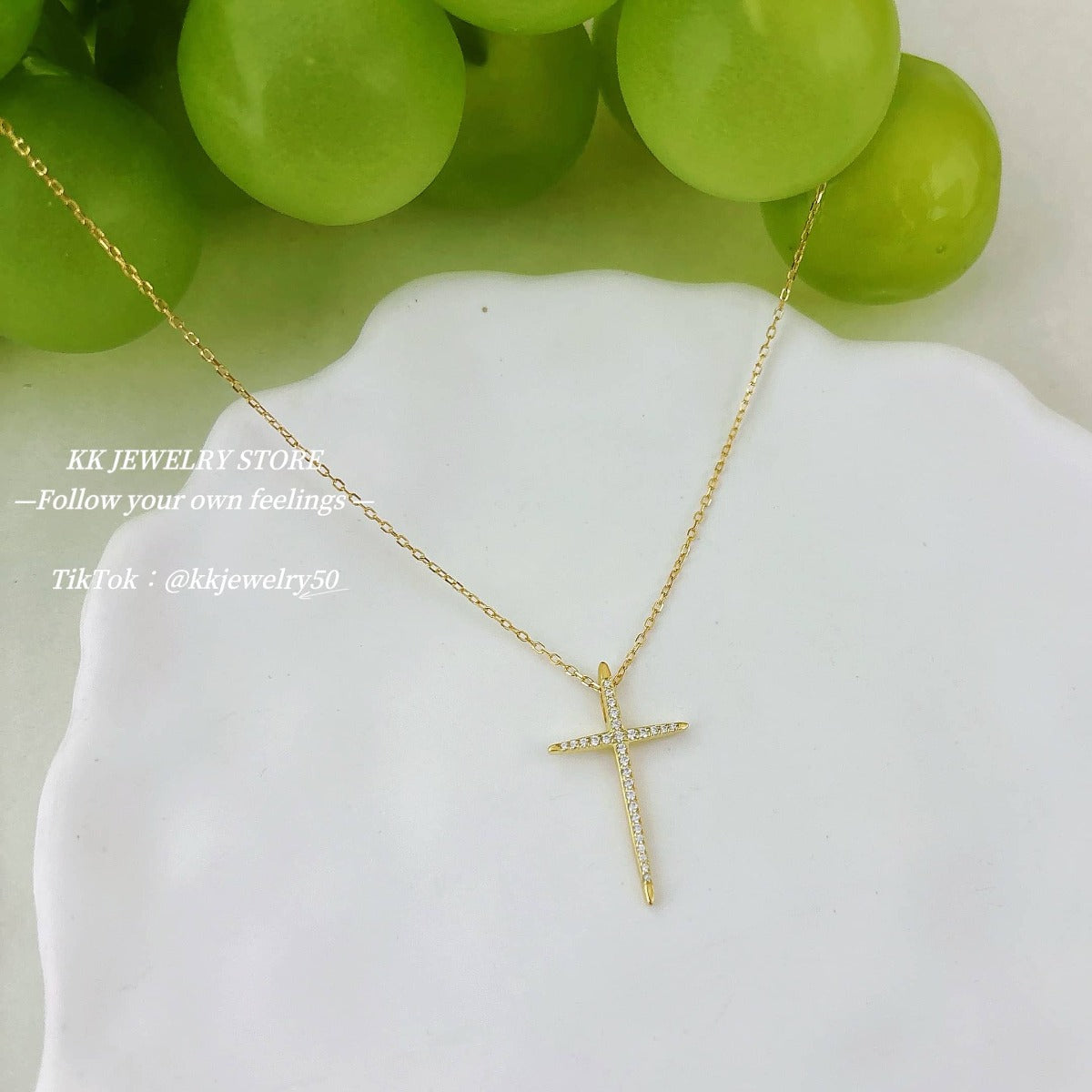 S925 Sterling Silver Very Fine Cross Necklace