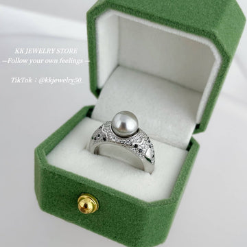 Extravagant~ 8mm pearl with luxury setting ring