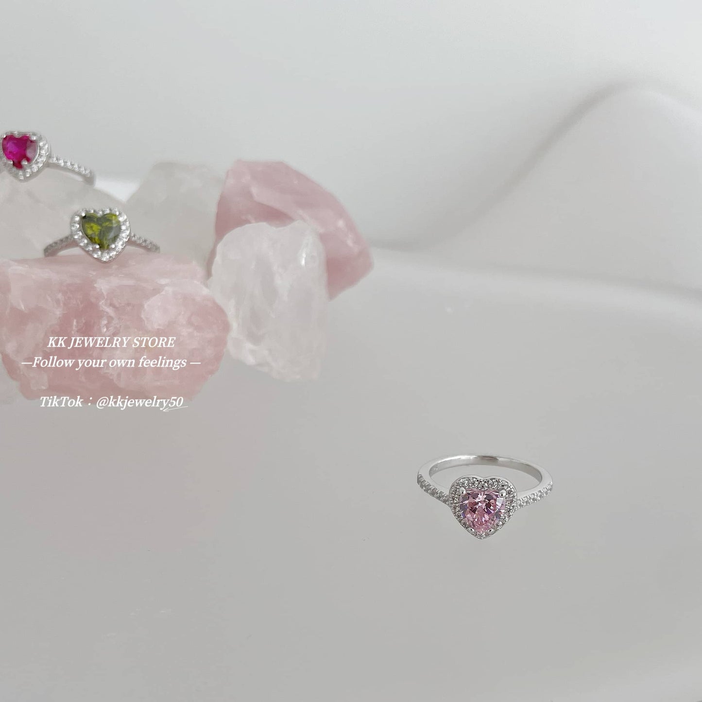 S925 Sterling Silver Colored Diamond Love Ring