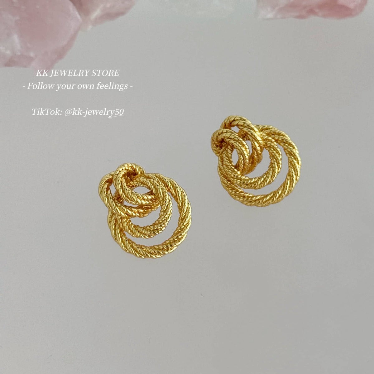 Brass 925 Silver Needle Braided Wrap Earrings