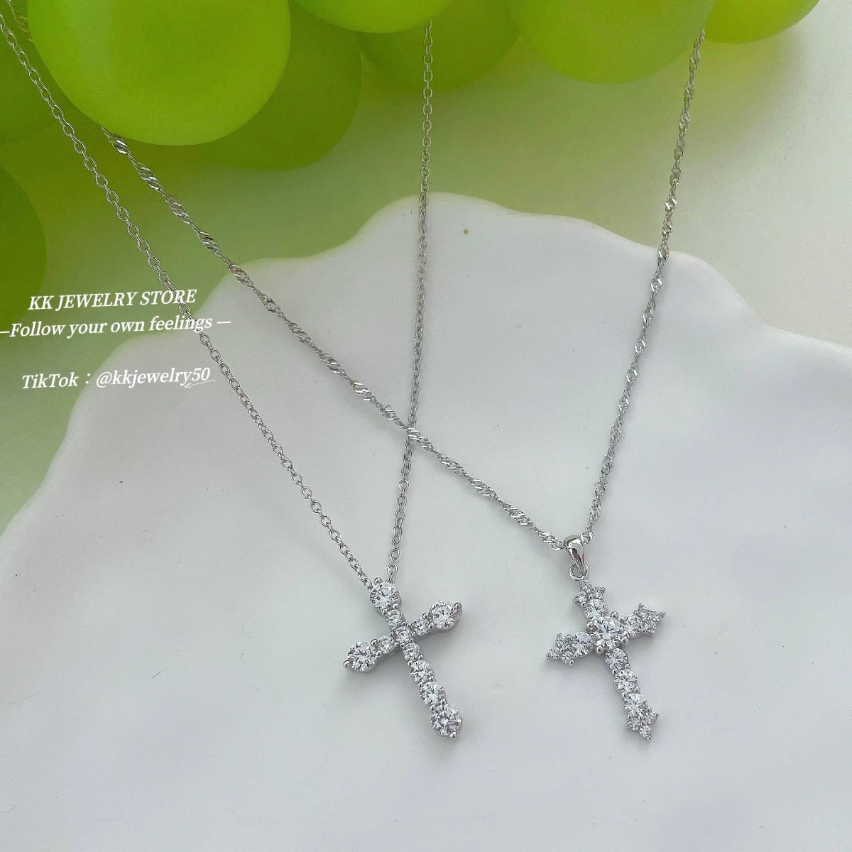 S925 Sterling Silver Love Cross Necklace
