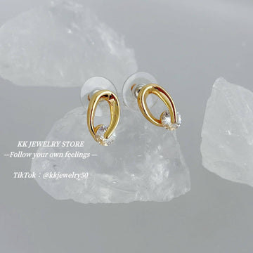 925 Silver Needle Compact Shining Surrounded Gemstone Stud Earrings