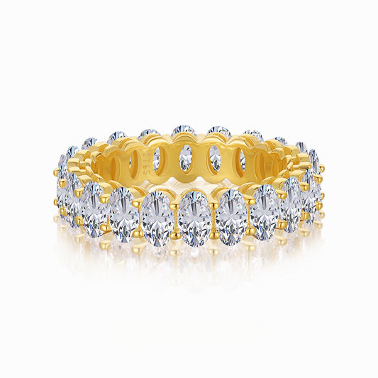 S925 Sterling Silver Oval Diamond High Quality Ring