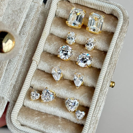 S925 Sterling Silver Gold Miniature Stud Earrings