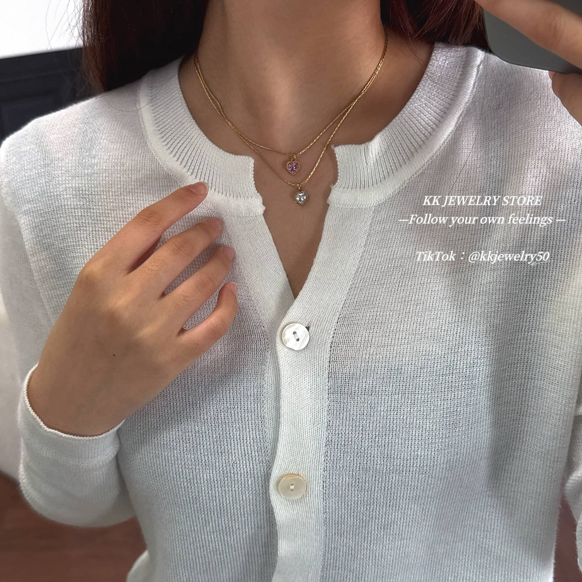 Bamboo chain love necklace