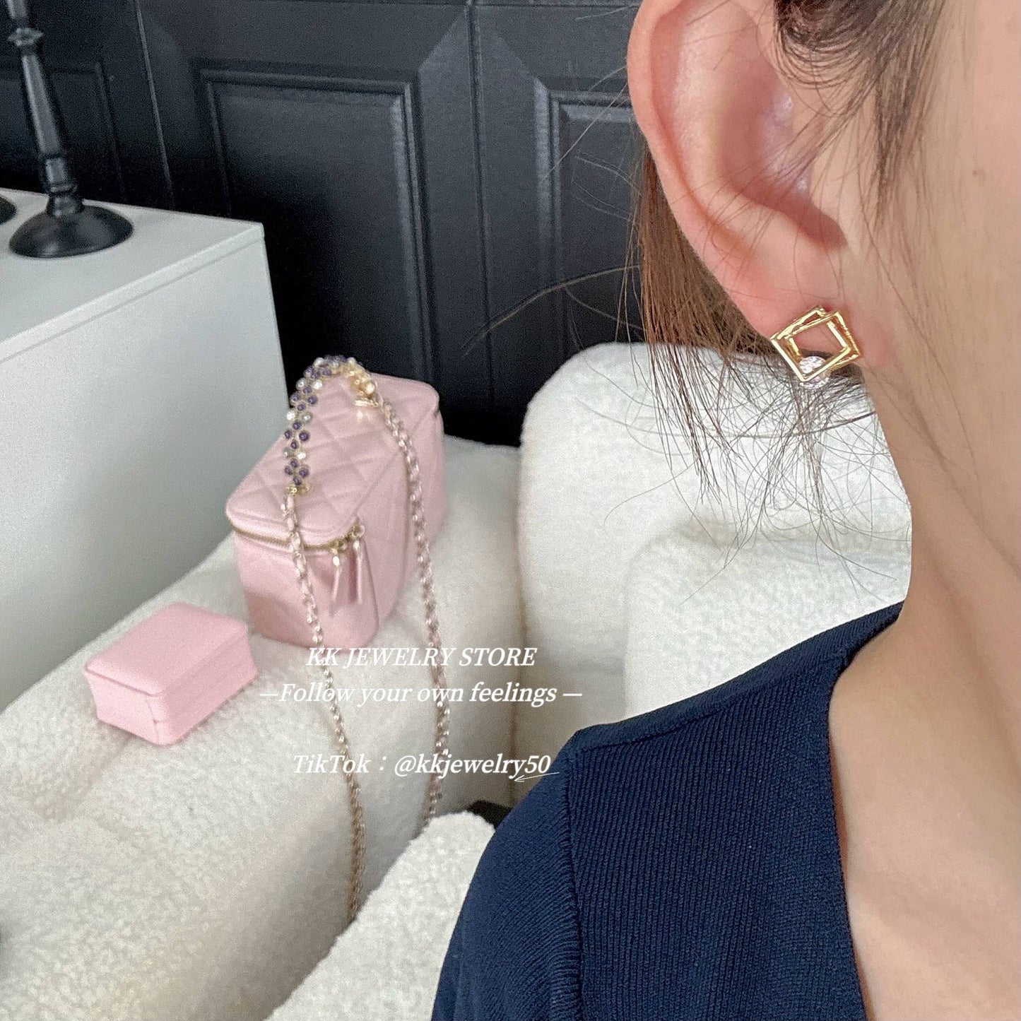 S925 Silver Needle Minimalist Square Earrings