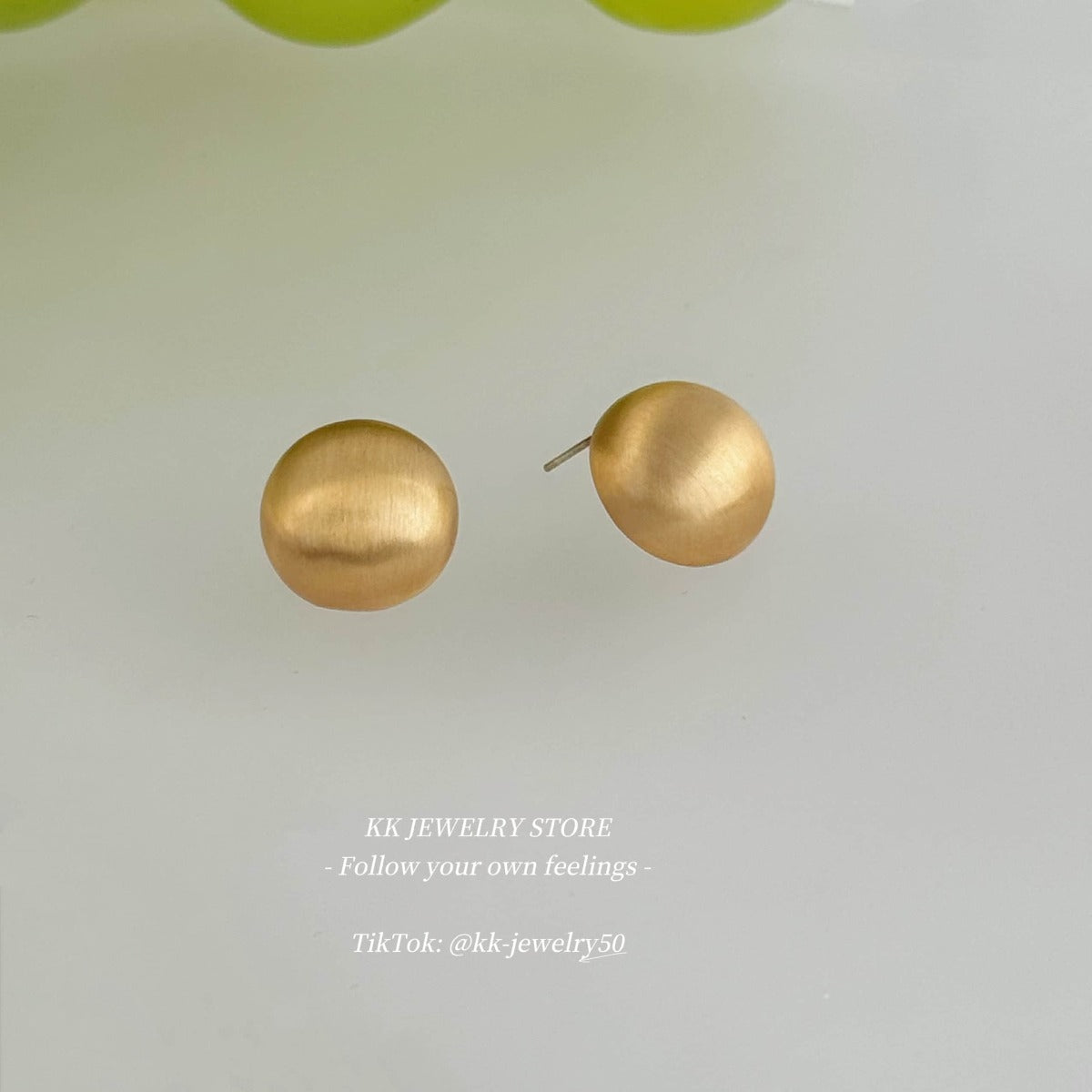 S925 silver needle round brushed metal stud earrings