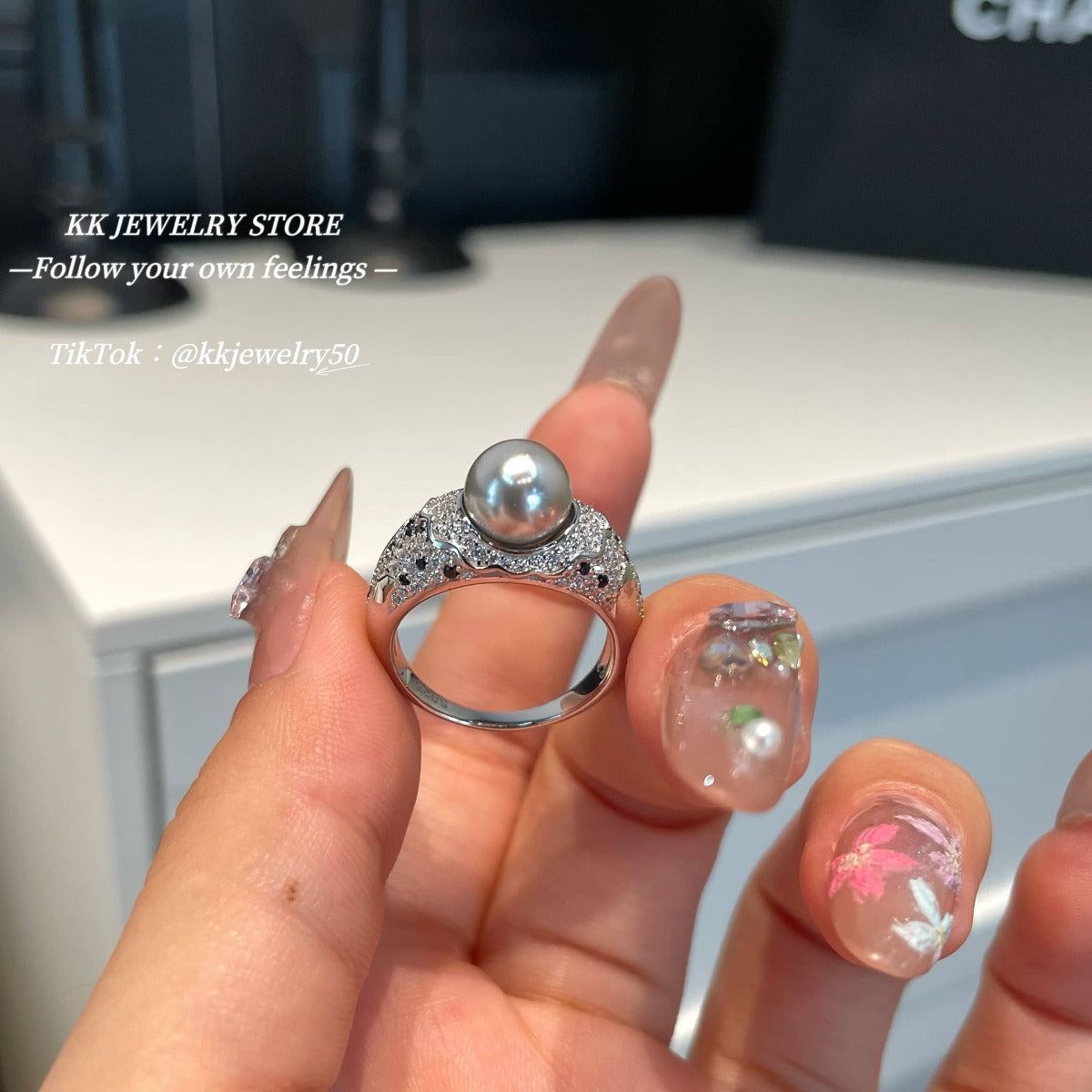 Extravagant~ 8mm pearl with luxury setting ring