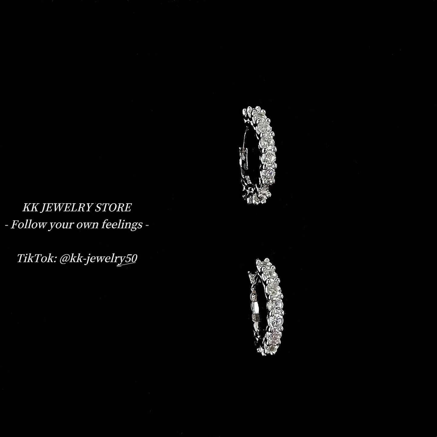 S925 Silver Circle Diamond Earrings