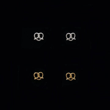 925 Silver Hollow-Out Bread Stud Earrings