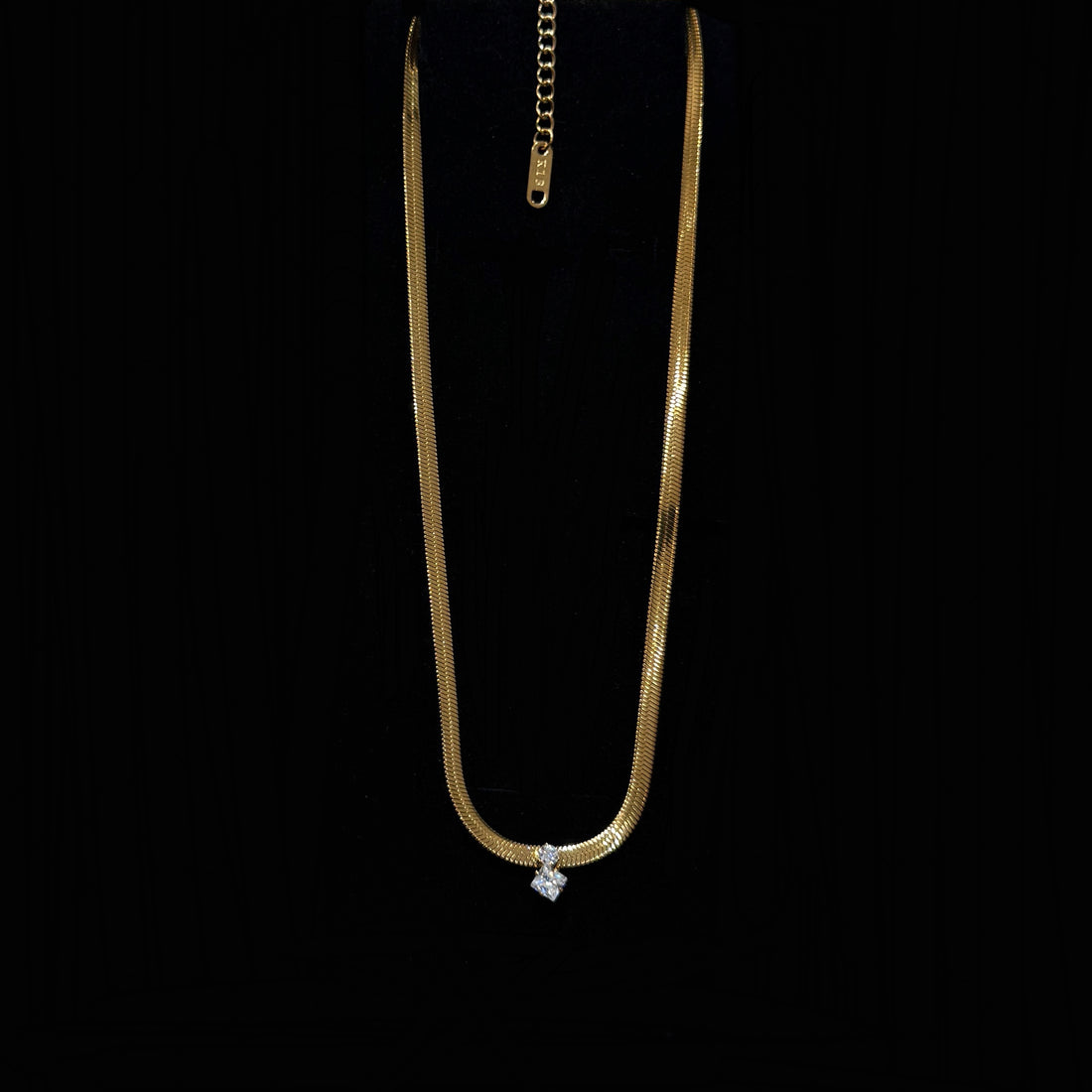 Titanium Steel Water Drop Pendant Necklace