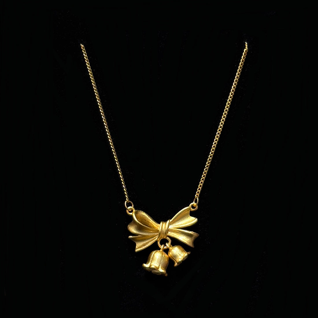 925 Silver Bow & Lily of the Valley Necklace