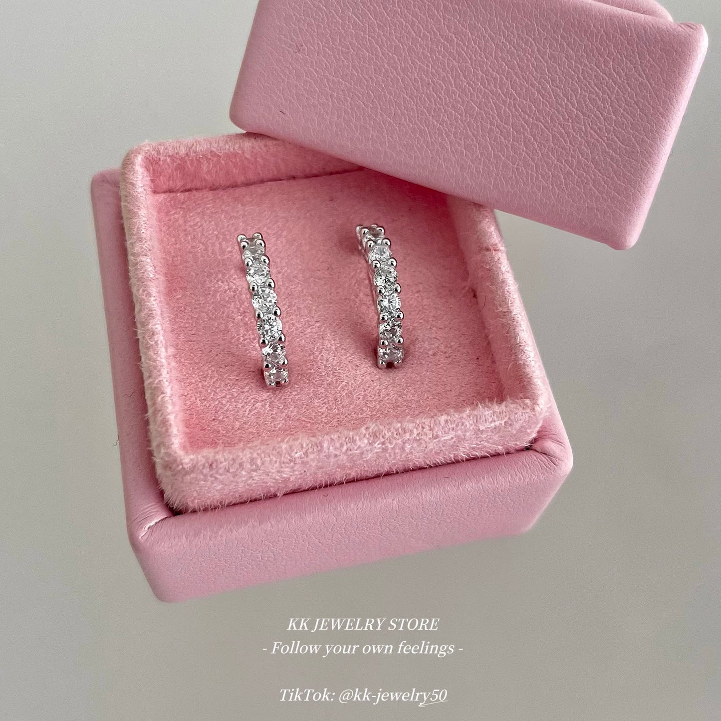 S925 Silver Circle Diamond Earrings