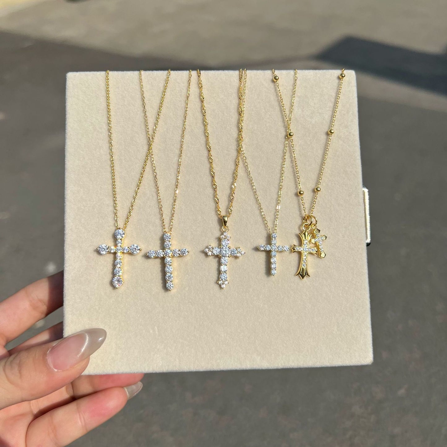 S925 Sterling Silver Gold-Plated Cross Necklace