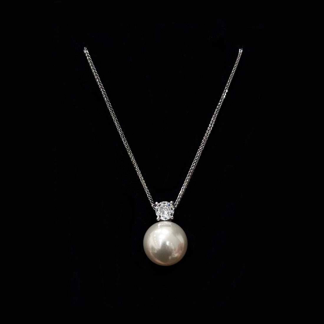 925 Silver Artificial Pearl Diana Necklace
