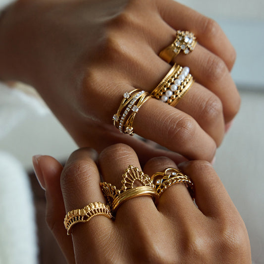 Titanium steel non-fading lace ring