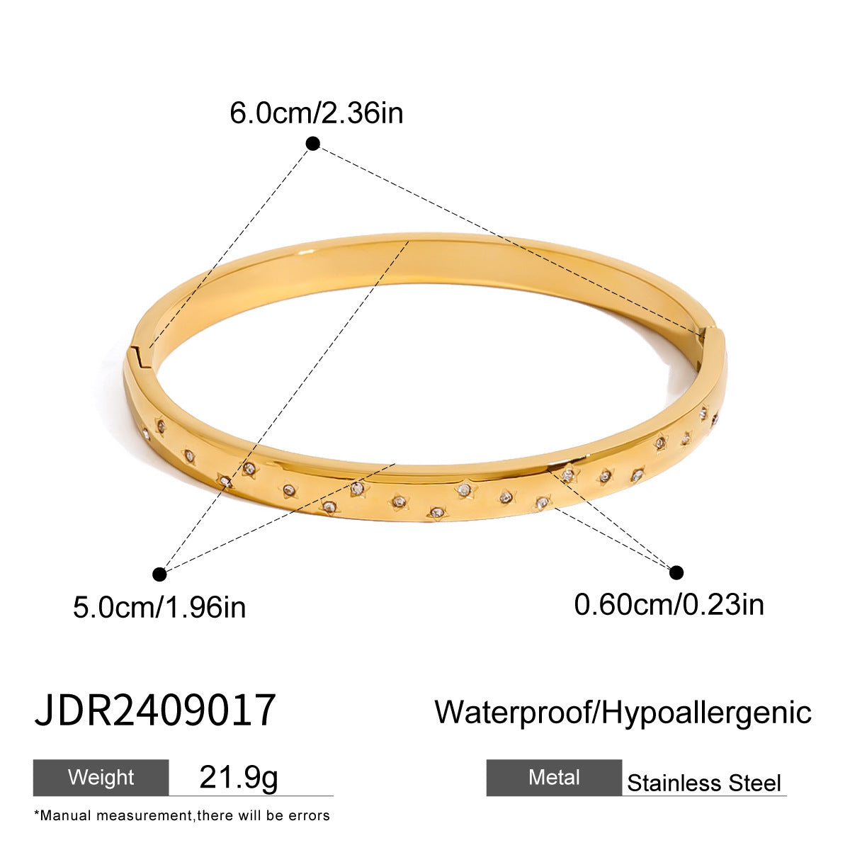 Stainless steel zircon buckle bracelet