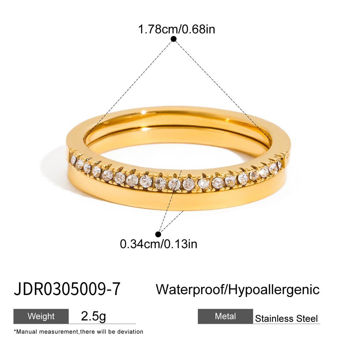 Titanium steel zircon ring does not fade