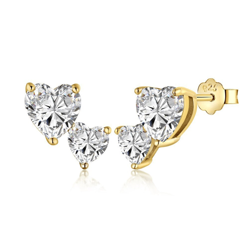 S925 Sterling Silver Gold Miniature Stud Earrings