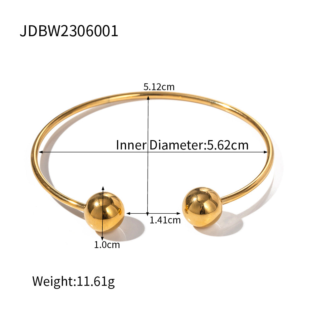 Stainless steel zircon bracelet plain ring bracelet