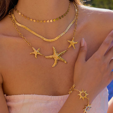 Stainless steel starfish necklace