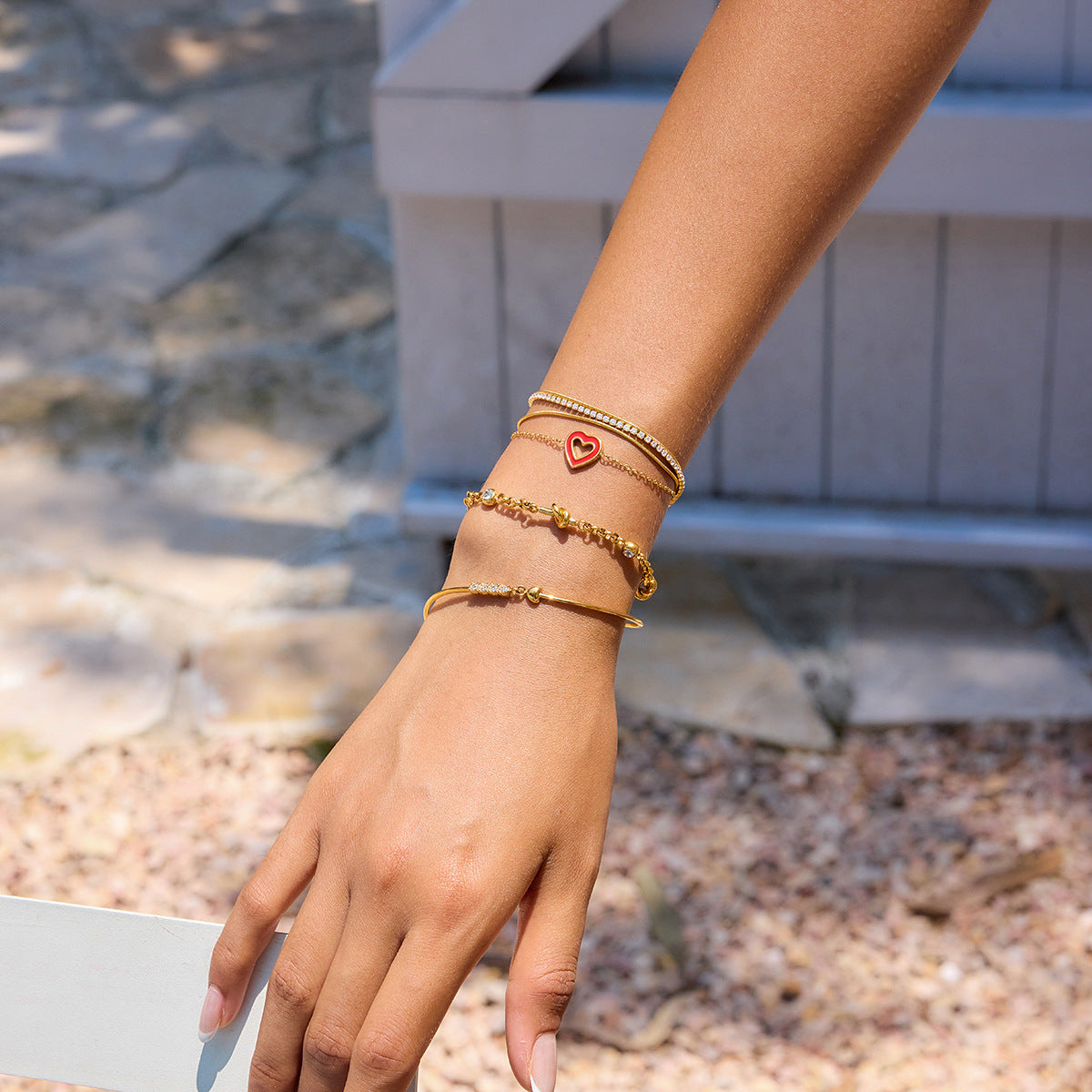 Stainless steel oil drip love bracelet