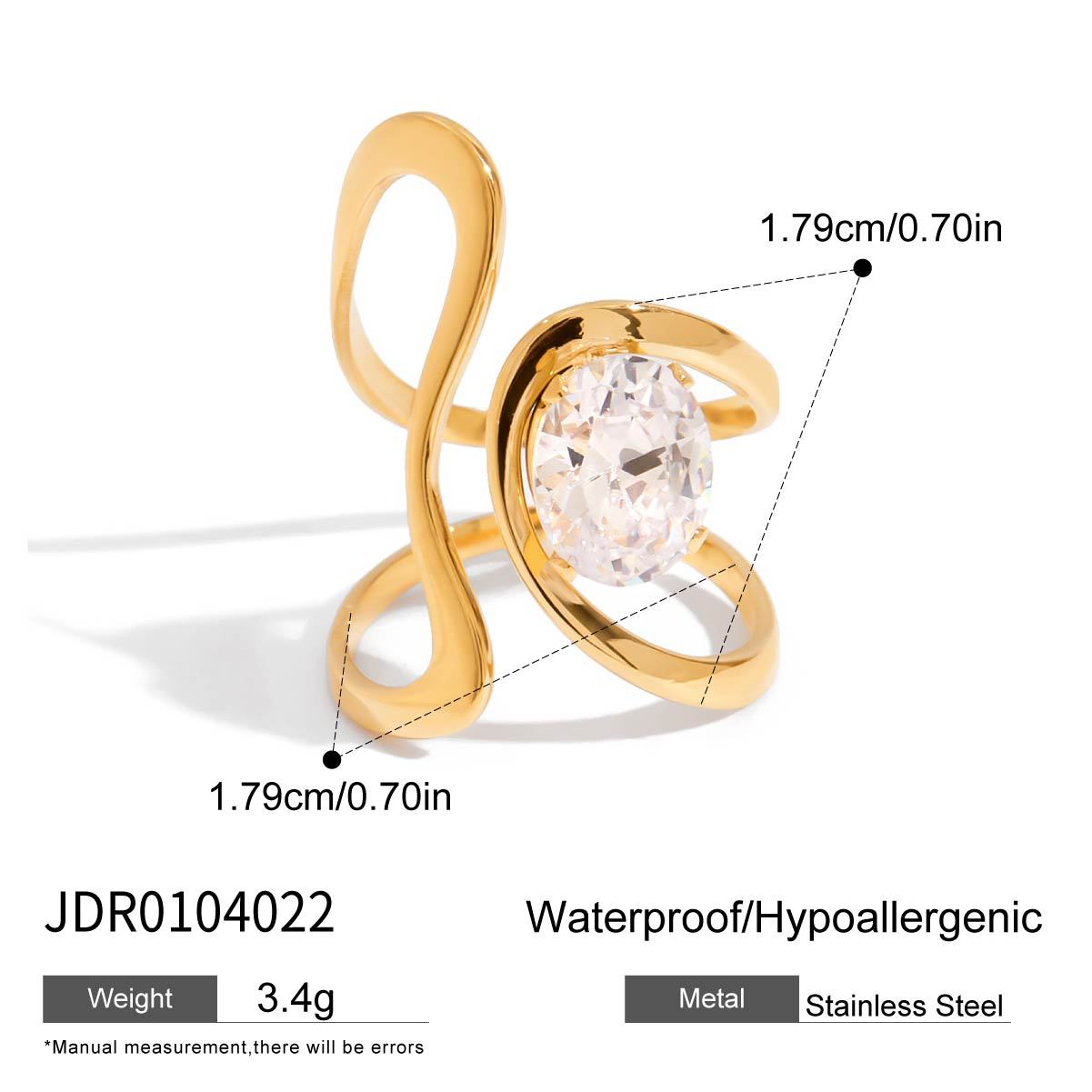 Titanium steel simple zircon ring