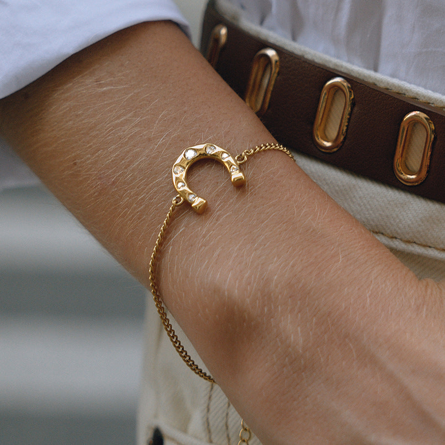 Titanium steel horseshoe series bracelet necklace