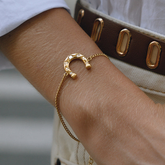 Titanium steel horseshoe series bracelet necklace