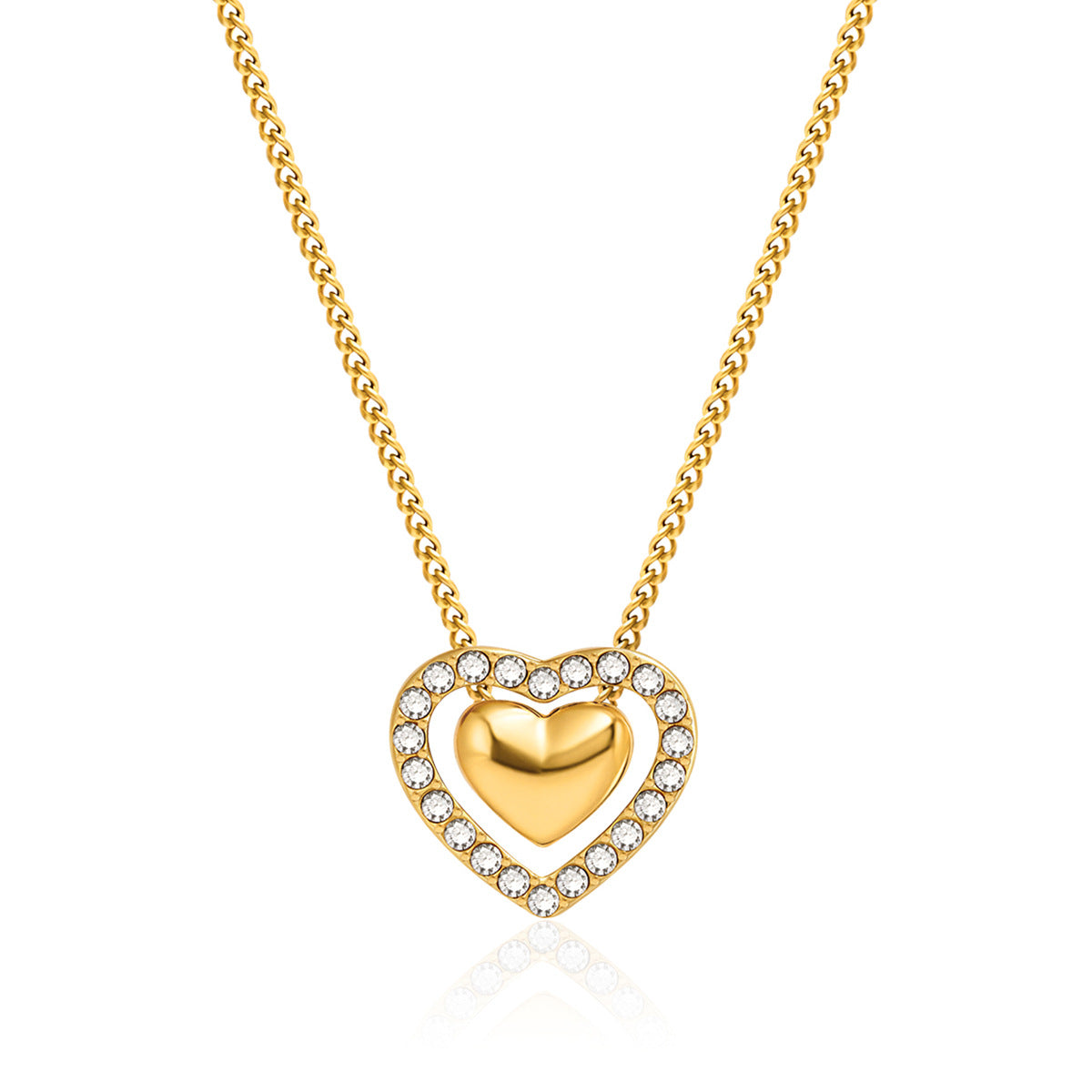 Hollow glossy love pendant Necklace