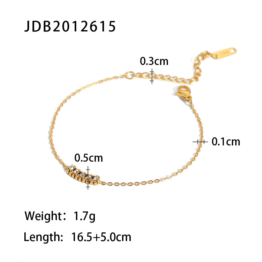 Delicate Stainless Steel Zircon Bracelet