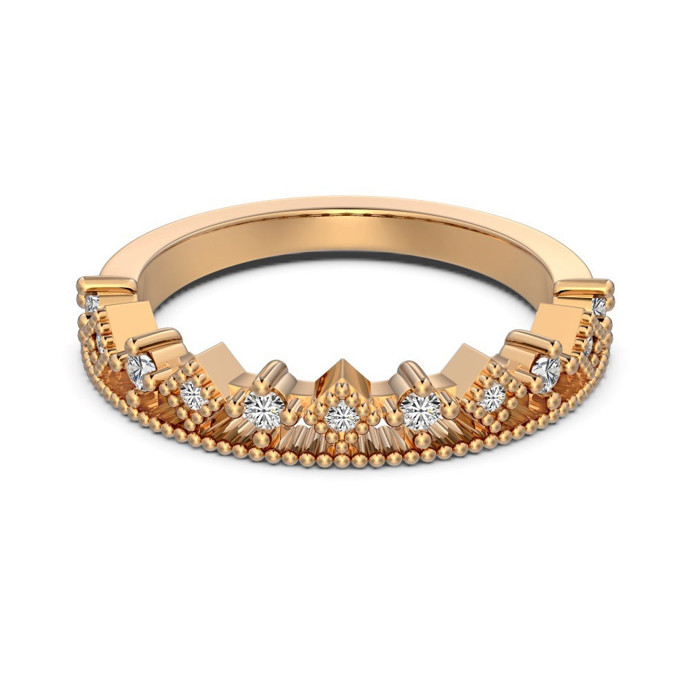 S925 Sterling Silver Plain Silver Male and Female Couple Ring-1