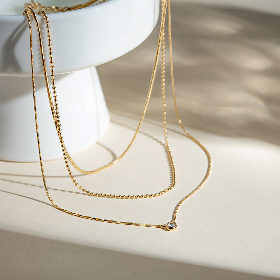 Multi-layer stacked titanium steel necklace